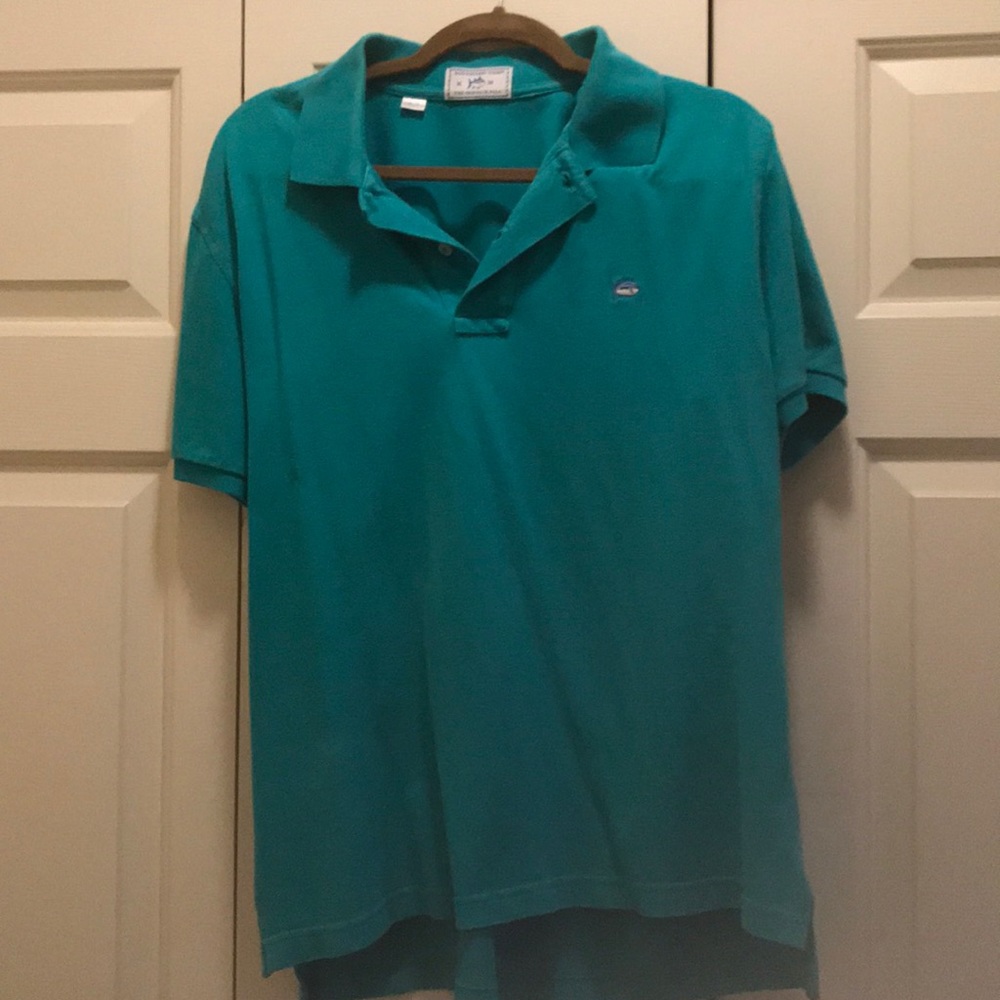 Southern Tide Aqua Blue Polo (Medium)